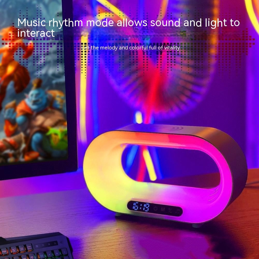 Multi-Funktions 3-in-1 LED-Nachtlicht mit APP-Steuerung, RGB-Atmosphärentischlampe, intelligenter Multifunktions-Wireless-Ladegerät, Wecker