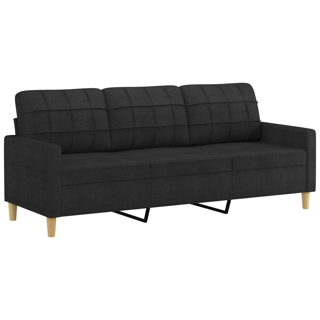 Sofa-Set 3-teilig mit Armchair, Couch mit Kissen, Wohnzimmer-Sofa mit Armlehnen, Sofaset, Designer-Sofa, Sitzmöbel, Polstermöbel, Hellgraues Stoffdesign