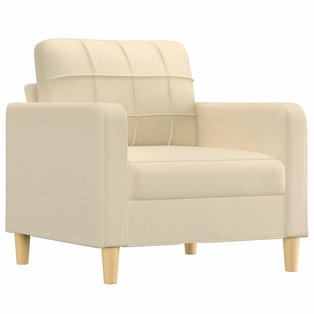 Sofa-Set 3-teilig mit Armchair, Couch mit Kissen, Wohnzimmer-Sofa mit Armlehnen, Sofaset, Designer-Sofa, Sitzmöbel, Polstermöbel, Hellgraues Stoffdesign
