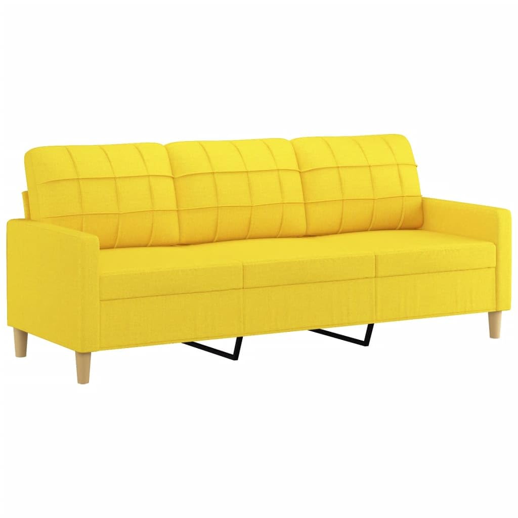 Sofa-Set 3-teilig mit Armchair, Couch mit Kissen, Wohnzimmer-Sofa mit Armlehnen, Sofaset, Designer-Sofa, Sitzmöbel, Polstermöbel, Hellgraues Stoffdesign