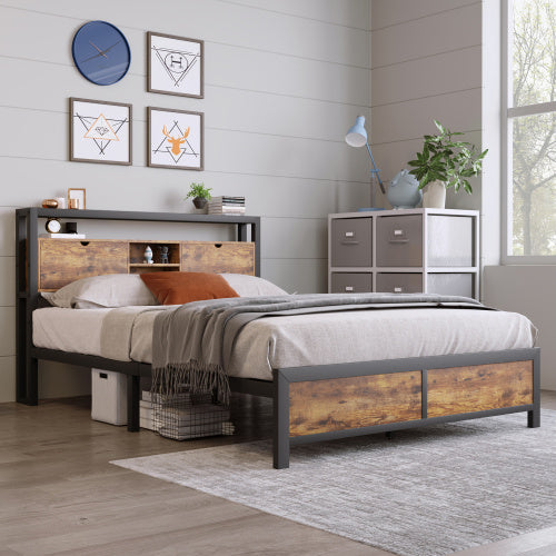Doppelbett Aus Metall Und Holz