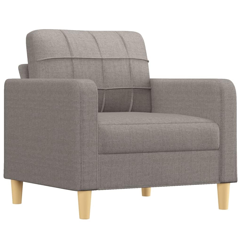Sofa-Set 3-teilig mit Armchair, Couch mit Kissen, Wohnzimmer-Sofa mit Armlehnen, Sofaset, Designer-Sofa, Sitzmöbel, Polstermöbel, Hellgraues Stoffdesign
