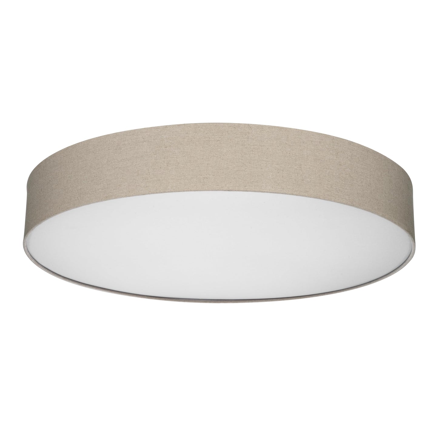 REV LED Deckenleuchte - Deckenlampe Schlafzimmer, Wohnzimmer & Küche rund 30cm mit Stoff-Lampenschirm im Vintage-Look, taupe