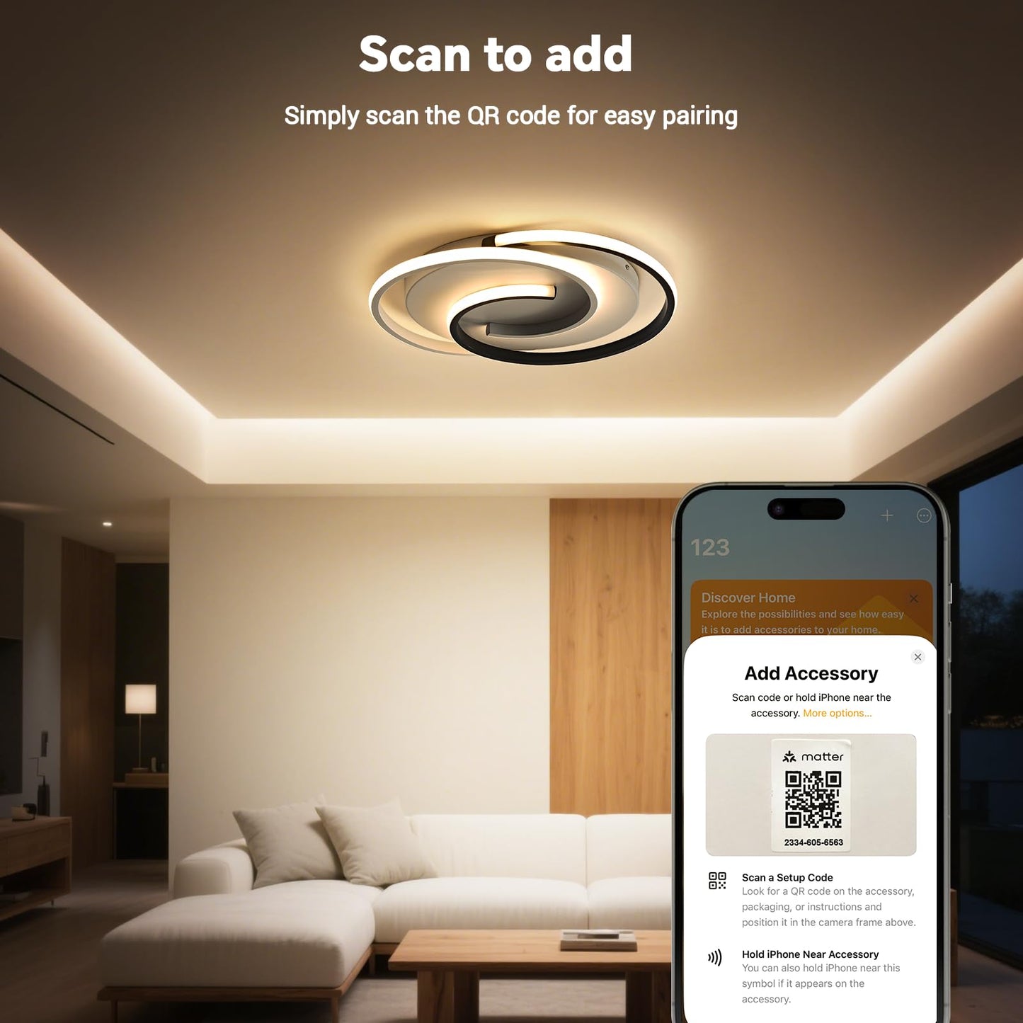 LED-Deckenlampe, moderne Deckenleuchte, dimmbar mit Fernbedienung, Wohnzimmer, schwarze und weiße Schlafzimmerlampe, rund, Wohnzimmerlampe mit Speicherfunktion, geeignet für Wohnzimmer, Schlafzimmer, Büro