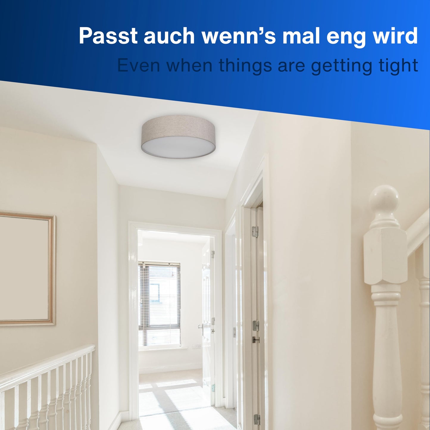 REV LED Deckenleuchte - Deckenlampe Schlafzimmer, Wohnzimmer & Küche rund 30cm mit Stoff-Lampenschirm im Vintage-Look, taupe
