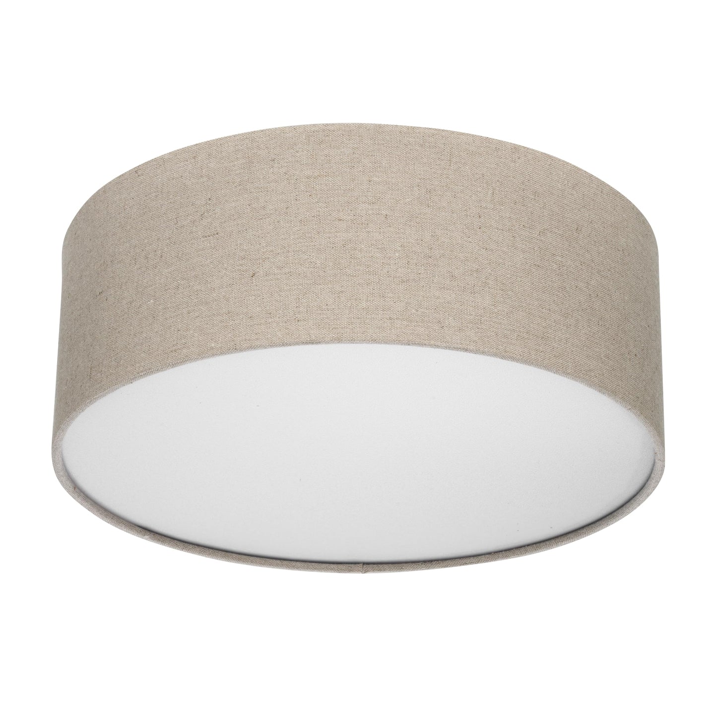 REV LED Deckenleuchte - Deckenlampe Schlafzimmer, Wohnzimmer & Küche rund 30cm mit Stoff-Lampenschirm im Vintage-Look, taupe