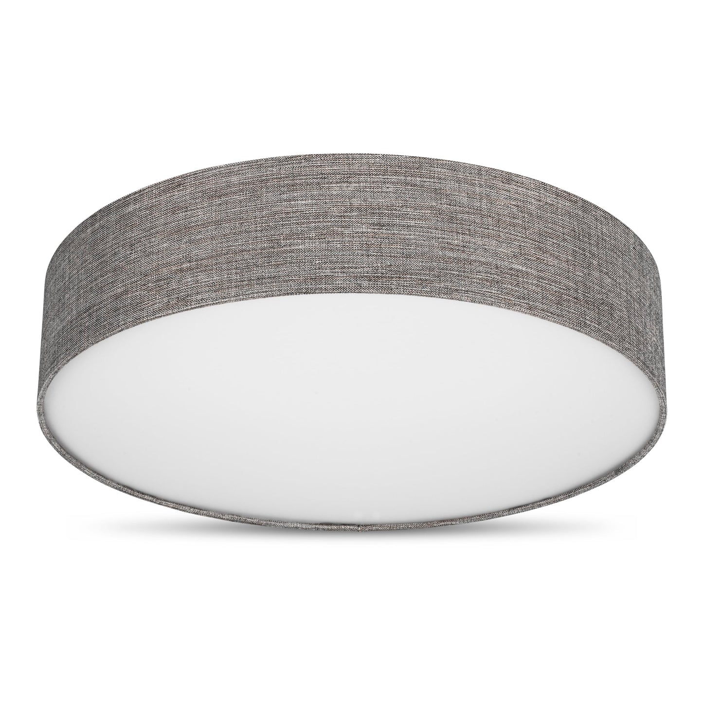 REV LED Deckenleuchte - Deckenlampe Schlafzimmer, Wohnzimmer & Küche rund 30cm mit Stoff-Lampenschirm im Vintage-Look, taupe