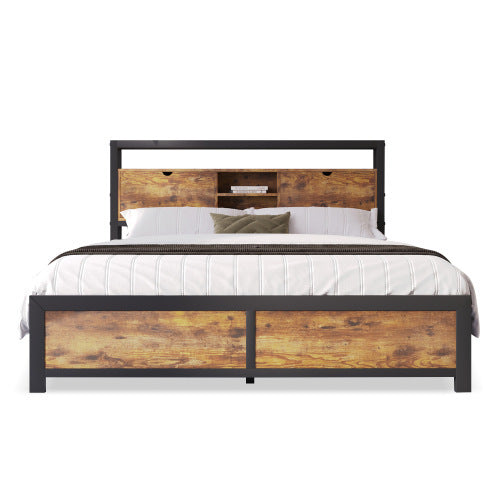 Doppelbett Aus Metall Und Holz
