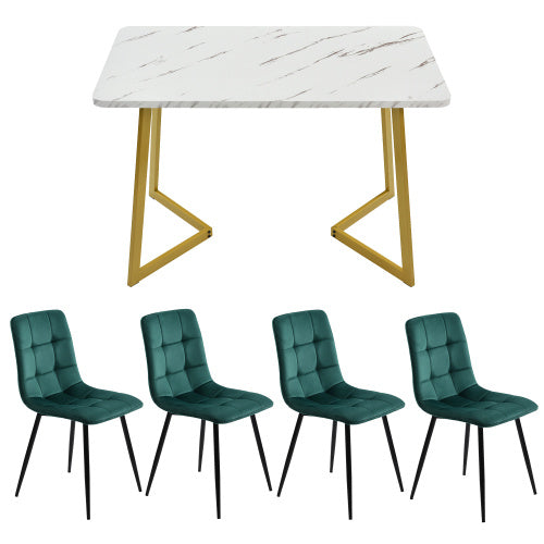 Fiberboard Esstisch Mit 4 Stuhlen
