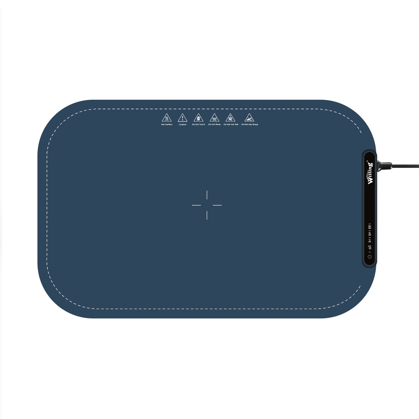 Warmhalteplatte – 3 Temperaturstufen, tragbar, geeignet für Edelstahl, Keramik, Glas-Emaille – Navy Blau