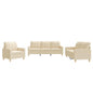 Sofa-Set 3-teilig mit Armchair, Couch mit Kissen, Wohnzimmer-Sofa mit Armlehnen, Sofaset, Designer-Sofa, Sitzmöbel, Polstermöbel, Hellgraues Stoffdesign