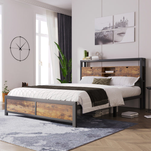 Doppelbett Aus Metall Und Holz