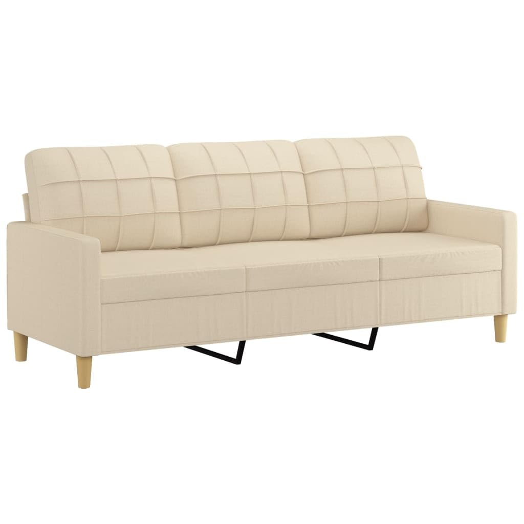 Sofa-Set 3-teilig mit Armchair, Couch mit Kissen, Wohnzimmer-Sofa mit Armlehnen, Sofaset, Designer-Sofa, Sitzmöbel, Polstermöbel, Hellgraues Stoffdesign
