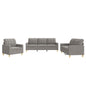 Sofa-Set 3-teilig mit Armchair, Couch mit Kissen, Wohnzimmer-Sofa mit Armlehnen, Sofaset, Designer-Sofa, Sitzmöbel, Polstermöbel, Hellgraues Stoffdesign