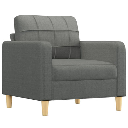 Sofa-Set 3-teilig mit Armchair, Couch mit Kissen, Wohnzimmer-Sofa mit Armlehnen, Sofaset, Designer-Sofa, Sitzmöbel, Polstermöbel, Hellgraues Stoffdesign