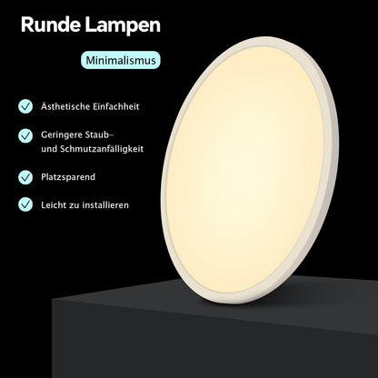 LED-Deckenlampe, moderne Deckenleuchte, dimmbar mit Fernbedienung, Wohnzimmer, schwarze und weiße Schlafzimmerlampe, rund, Wohnzimmerlampe mit Speicherfunktion, geeignet für Wohnzimmer, Schlafzimmer, Büro