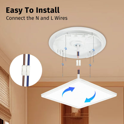 Bowfar LED-Flat-Deckenleuchte, 24 W, 3200 lm, Deckenleuchte mit Fernbedienung, dimmbar von 3000 K bis 6500 K, Nachtlicht bei 1800 K, bernsteinfarben, Badezimmerlampe für Wohnzimmer, Küche, Kinderzimmer, Flur