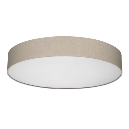 REV LED Deckenleuchte - Deckenlampe Schlafzimmer, Wohnzimmer & Küche rund 30cm mit Stoff-Lampenschirm im Vintage-Look, taupe