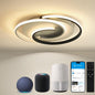 LED-Deckenlampe, moderne Deckenleuchte, dimmbar mit Fernbedienung, Wohnzimmer, schwarze und weiße Schlafzimmerlampe, rund, Wohnzimmerlampe mit Speicherfunktion, geeignet für Wohnzimmer, Schlafzimmer, Büro