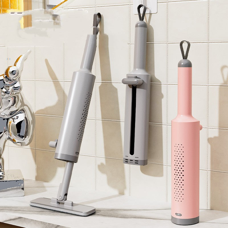 Drehbarer Selbst-Auspress-Mini-Mopp mit Spaltbürste – Handwäschefrei, Flacher Auspressmopp mit 2 wiederverwendbaren Mikrofasertüchern, Mikrofasermopp für nassen und trockenen Einsatz. Selbstwringender Flachmopp zur Bodenreinigung.