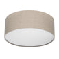 REV LED Deckenleuchte - Deckenlampe Schlafzimmer, Wohnzimmer & Küche rund 30cm mit Stoff-Lampenschirm im Vintage-Look, taupe