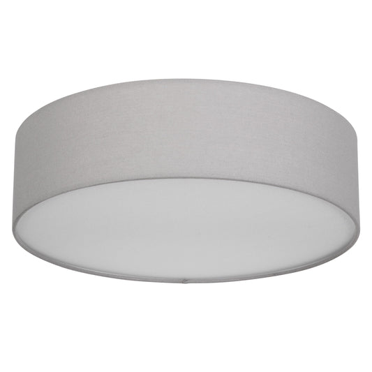 REV LED Deckenleuchte - Deckenlampe Schlafzimmer, Wohnzimmer & Küche rund 30cm mit Stoff-Lampenschirm im Vintage-Look, taupe