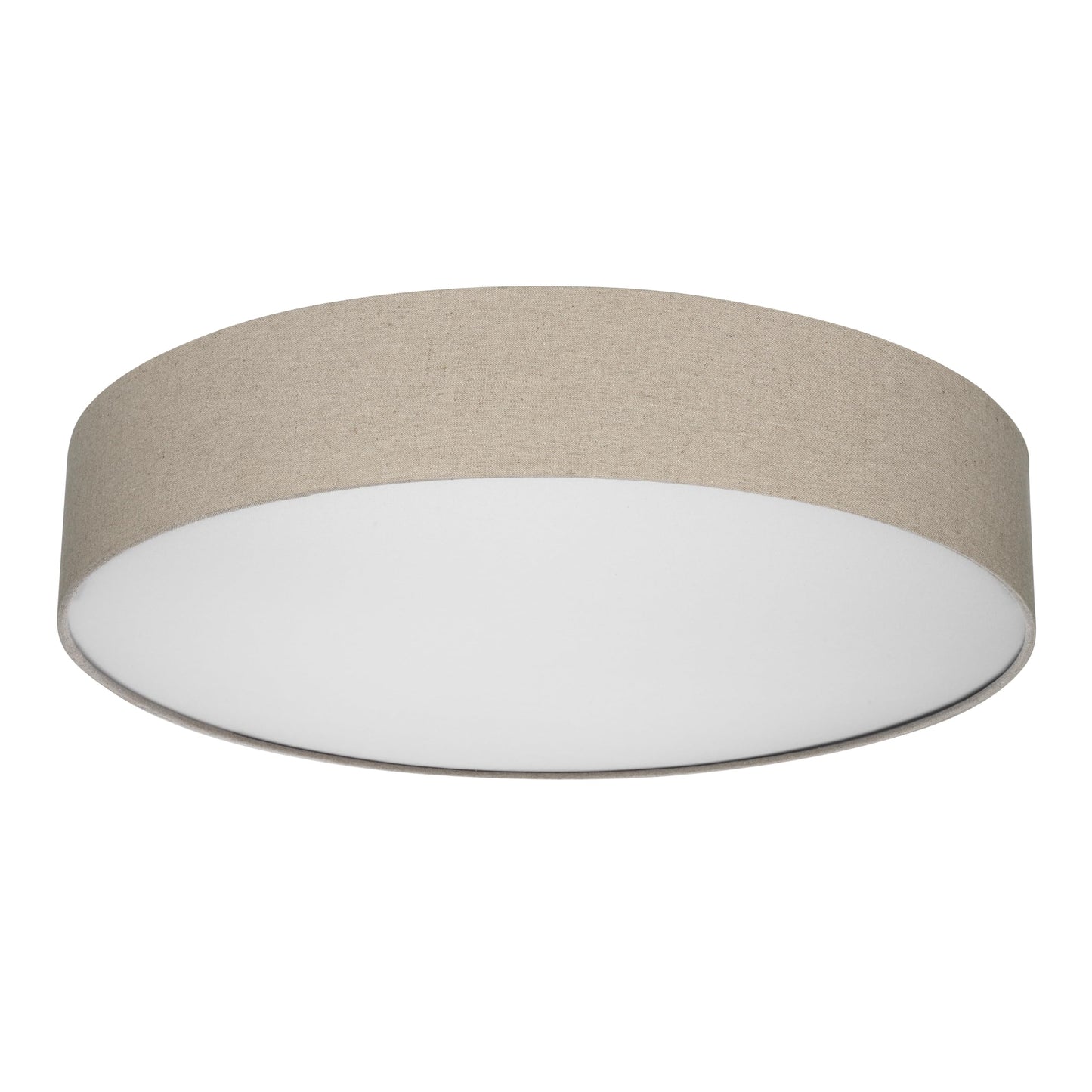 REV LED Deckenleuchte - Deckenlampe Schlafzimmer, Wohnzimmer & Küche rund 30cm mit Stoff-Lampenschirm im Vintage-Look, taupe