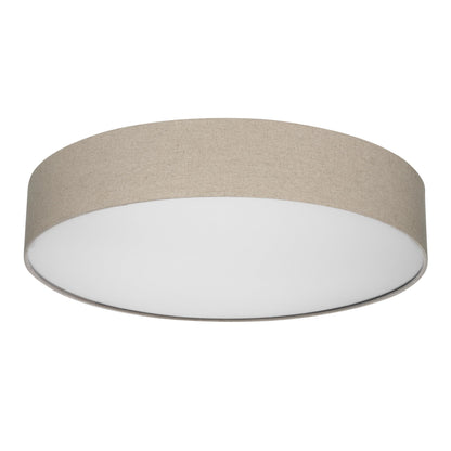 REV LED Deckenleuchte - Deckenlampe Schlafzimmer, Wohnzimmer & Küche rund 30cm mit Stoff-Lampenschirm im Vintage-Look, taupe