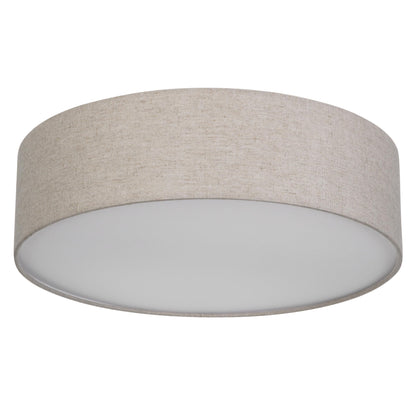 REV LED Deckenleuchte - Deckenlampe Schlafzimmer, Wohnzimmer & Küche rund 30cm mit Stoff-Lampenschirm im Vintage-Look, taupe