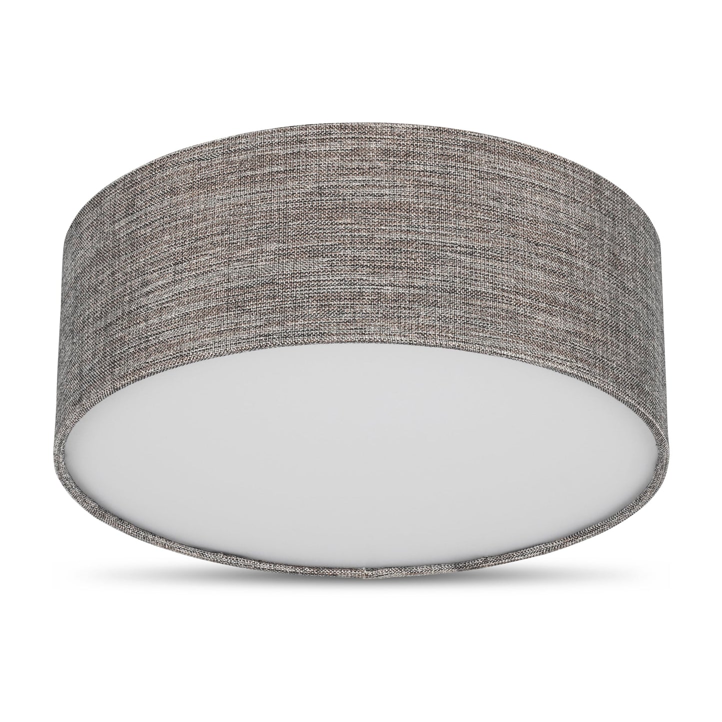 REV LED Deckenleuchte - Deckenlampe Schlafzimmer, Wohnzimmer & Küche rund 30cm mit Stoff-Lampenschirm im Vintage-Look, taupe