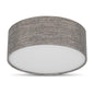 REV LED Deckenleuchte - Deckenlampe Schlafzimmer, Wohnzimmer & Küche rund 30cm mit Stoff-Lampenschirm im Vintage-Look, taupe