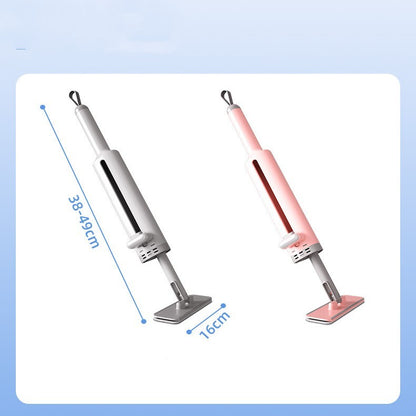 Drehbarer Selbst-Auspress-Mini-Mopp mit Spaltbürste – Handwäschefrei, Flacher Auspressmopp mit 2 wiederverwendbaren Mikrofasertüchern, Mikrofasermopp für nassen und trockenen Einsatz. Selbstwringender Flachmopp zur Bodenreinigung.