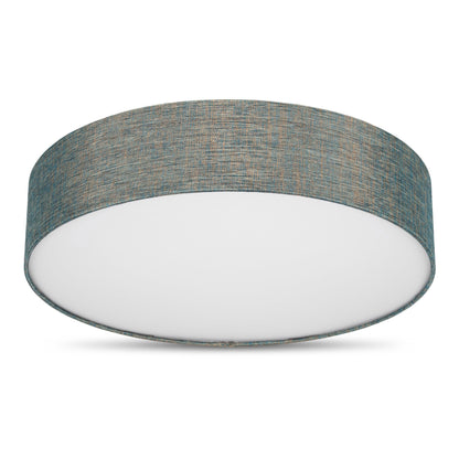 REV LED Deckenleuchte - Deckenlampe Schlafzimmer, Wohnzimmer & Küche rund 30cm mit Stoff-Lampenschirm im Vintage-Look, taupe