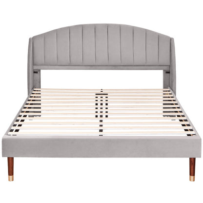Polsterbett 160*200 mit Lattenrost und Kopfteil, Jugendbett, für Erwachsene & Jugendliche