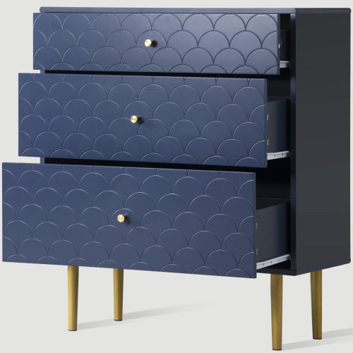 Nachttisch aus massivem Holz mit 3 Schubladen