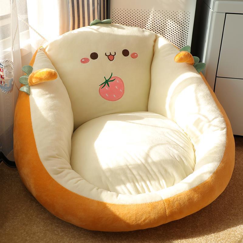 Bequemer Sitzhocker für faule Menschen – Tatami-Futon auf dem Boden