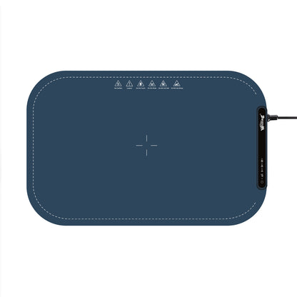 Warmhalteplatte – 3 Temperaturstufen, tragbar, geeignet für Edelstahl, Keramik, Glas-Emaille – Navy Blau
